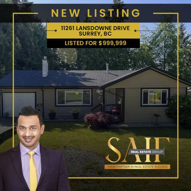 🔑 NEW LISTING ALERT🔑

📍 11261 Lansdowne Dr, Surrey, BC V3R 4Z6
🛏️ 4 Bedrooms
🛁 3 Bathrooms

Recently renovated  home in a peaceful, family-friendly locale. Upgrades boast fresh paint, sleek flooring, modern moldings, and deluxe bathroom fixtures. The kitchen shines with new Samsung stainless steel appliances. Other enhancements include a new sliding door, furnace, and hot water tank. Enjoy the expansive fenced backyard with a spacious deck this summer. Ideally situated close to schools and public transport.

Don't miss out on this masterpiece! Get in touch with us today for an exclusive tour.

🌐 https://www.saifrealestategroup.ca/
📞 +1-778-957-7711
📧  contact@saifrealestategroup.ca

#SaifRealEstateGroup #NewListing #SurreyHomes #RenovatedHomes #MoveInReady #RealEstateGoals #HomesforSale #homeselling #realtorinsurrey #BuyhomeinSurrey #BookNow #investinrealestate #realestategoals